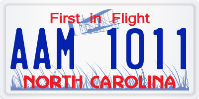 NC license plate AAM1011