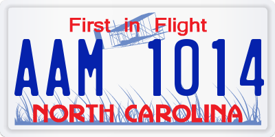 NC license plate AAM1014