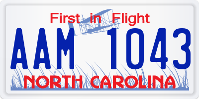 NC license plate AAM1043
