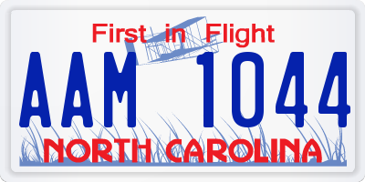 NC license plate AAM1044