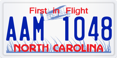 NC license plate AAM1048