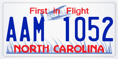 NC license plate AAM1052