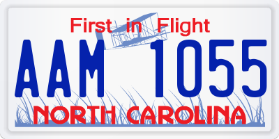 NC license plate AAM1055