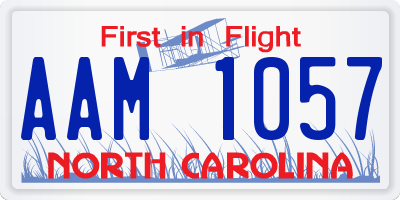 NC license plate AAM1057