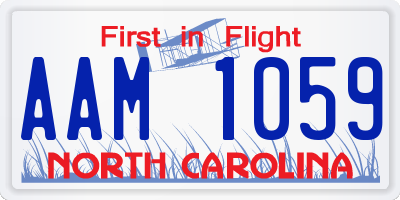 NC license plate AAM1059