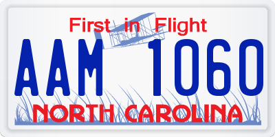 NC license plate AAM1060