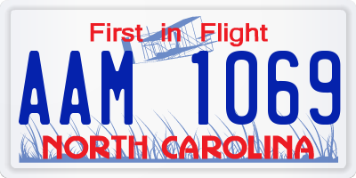 NC license plate AAM1069