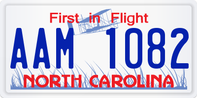 NC license plate AAM1082