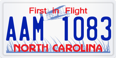 NC license plate AAM1083