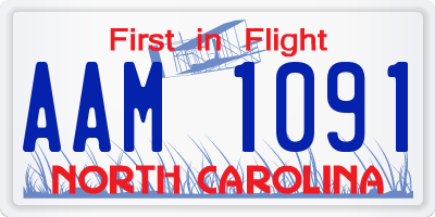 NC license plate AAM1091