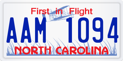 NC license plate AAM1094