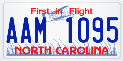 NC license plate AAM1095