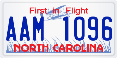 NC license plate AAM1096