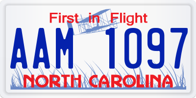 NC license plate AAM1097