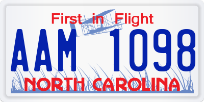 NC license plate AAM1098
