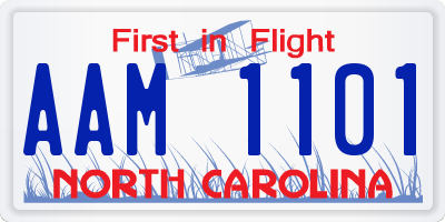 NC license plate AAM1101