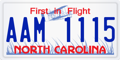 NC license plate AAM1115
