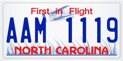 NC license plate AAM1119