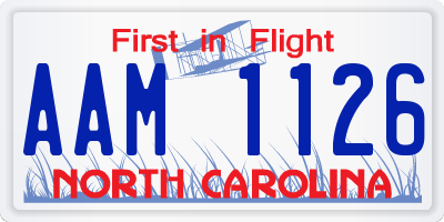NC license plate AAM1126