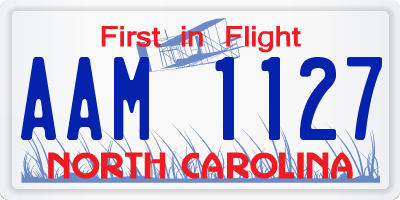 NC license plate AAM1127