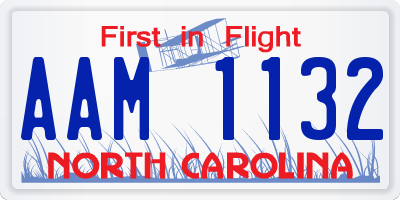 NC license plate AAM1132