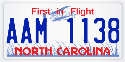 NC license plate AAM1138