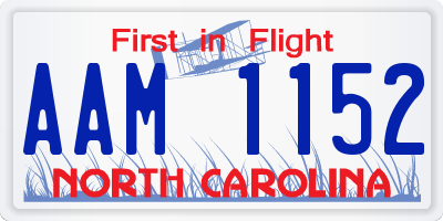 NC license plate AAM1152
