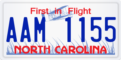 NC license plate AAM1155
