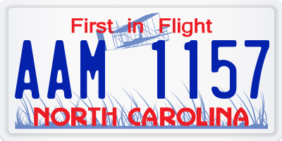 NC license plate AAM1157