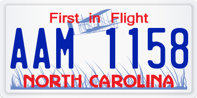 NC license plate AAM1158