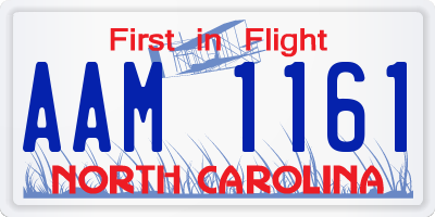 NC license plate AAM1161