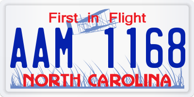 NC license plate AAM1168