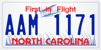 NC license plate AAM1171