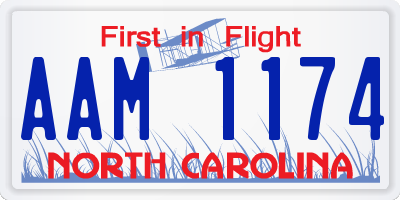 NC license plate AAM1174