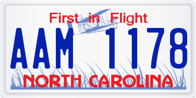 NC license plate AAM1178