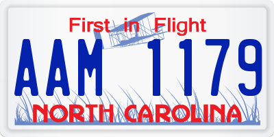 NC license plate AAM1179