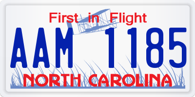 NC license plate AAM1185