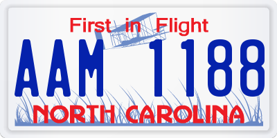NC license plate AAM1188