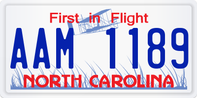 NC license plate AAM1189