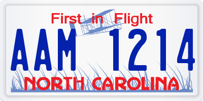 NC license plate AAM1214