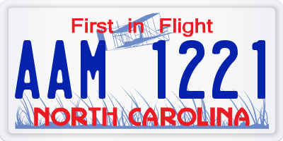 NC license plate AAM1221
