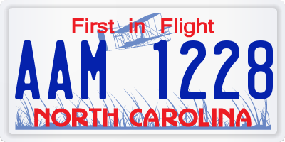 NC license plate AAM1228