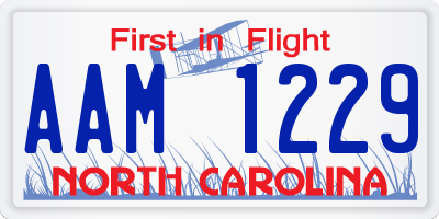 NC license plate AAM1229