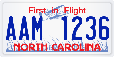 NC license plate AAM1236
