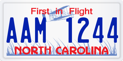 NC license plate AAM1244