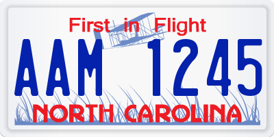 NC license plate AAM1245
