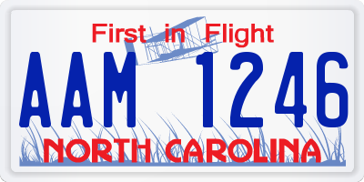 NC license plate AAM1246