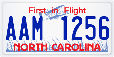 NC license plate AAM1256