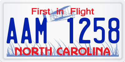 NC license plate AAM1258