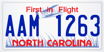 NC license plate AAM1263